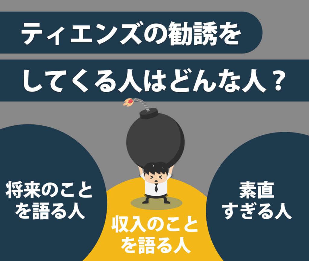 ティエンズ(TIENS)の勧誘をしてくる人はどんな人? 将来のことを語る人 収入のことを語る人 素直すぎる人