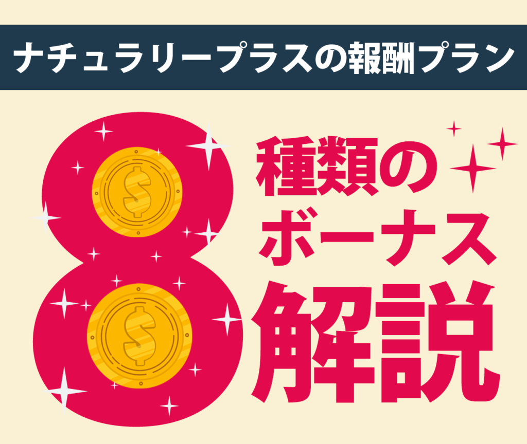 ナチュラリープラスの報酬プラン『8種類のボーナス』を解説