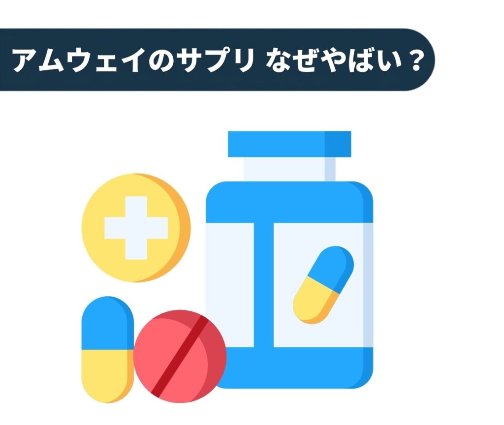 サプリボトルとカプセルのイラスト